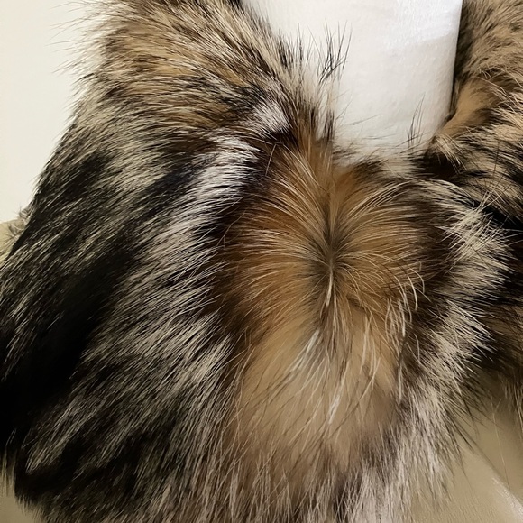 SALE 🛍️Pollini Butter Cream Premium Italian Leather with Fur Collar Vintage Y2K - Picture 15 of 16